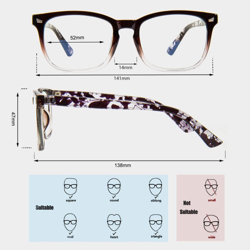 MAXJULI Blue Light Blocking Glasses,Computer Reading/Gaming/TV/Phones Glasses for Women Men(Brown-Translucent) - Image 3