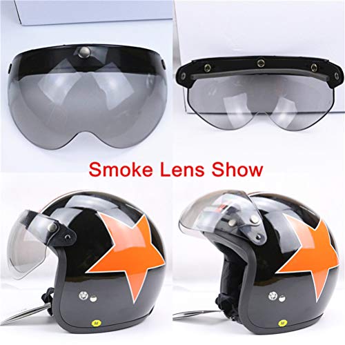 Gonetre 3 Snap Retro Helmet Visor Windproof Sun Half Face Motorcycle Helmets Visor for Motorcycle PC Lens 1 Pcs Brown - Image 3