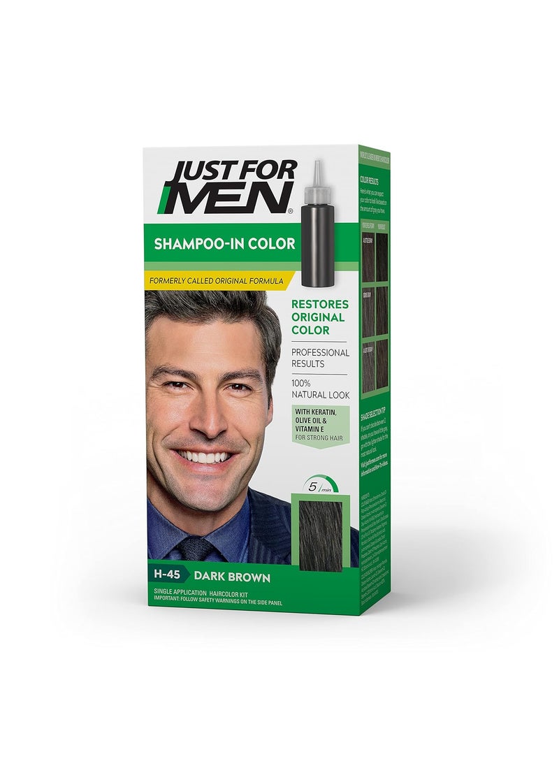 Just For Men Just For Men ShampooIn Color Formerly Original Formula Mens Hair Color with Keratin and Vitamin E for Stronger Hair  Dark Brown H45 Pack of 1 