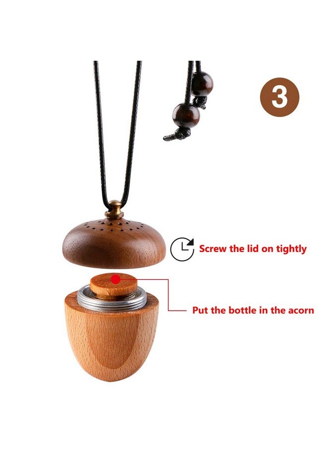 RoyAroma Wooden Acorn Essential Oil Car Diffuser Air Freshener Hang Decoration Brown  - Image 4