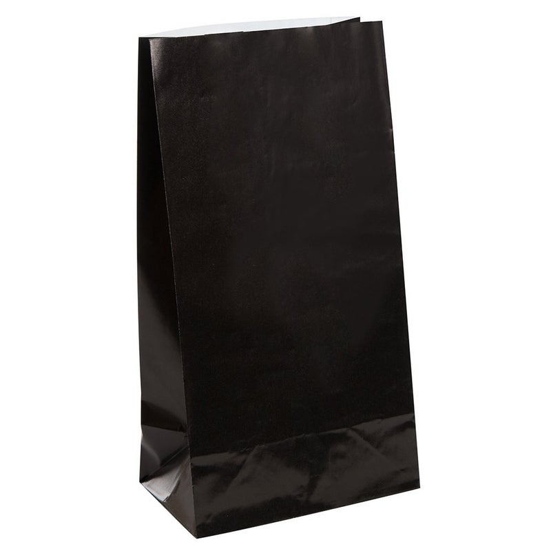Unique Party Black Magic Paper Party Bags - 10" x 5" (12 Pack) - Elegant & Eco-Friendly Design - Perfect for Any Occasion - Image 1