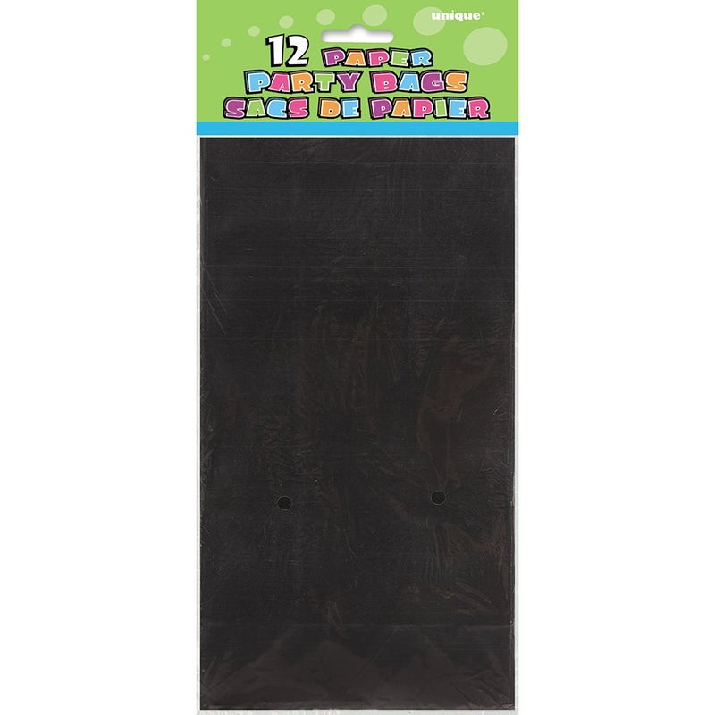 Unique Party Black Magic Paper Party Bags - 10" x 5" (12 Pack) - Elegant & Eco-Friendly Design - Perfect for Any Occasion - Image 2