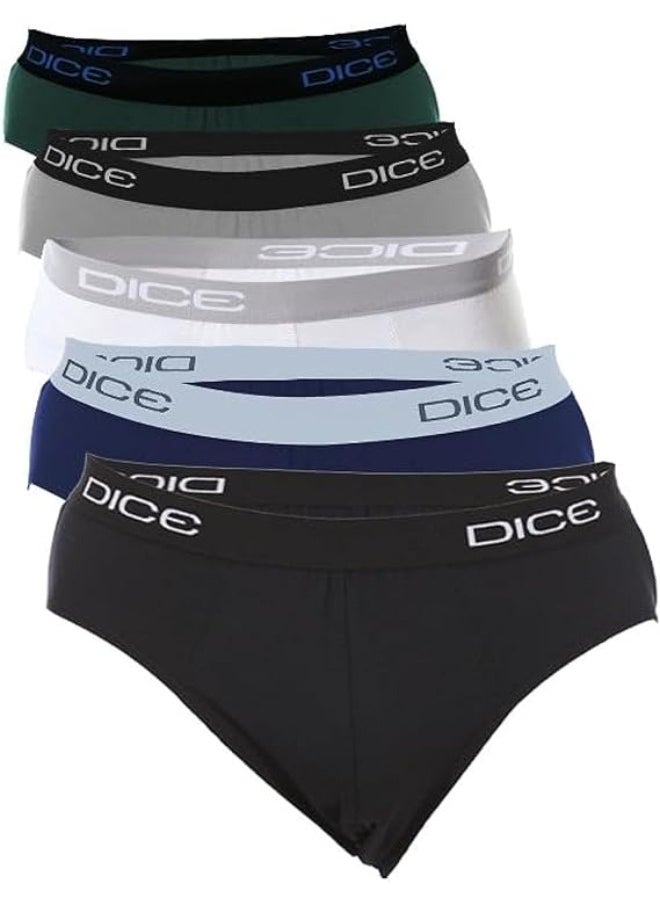 DICE Men Brief Boxer Briefs Pack of 5 