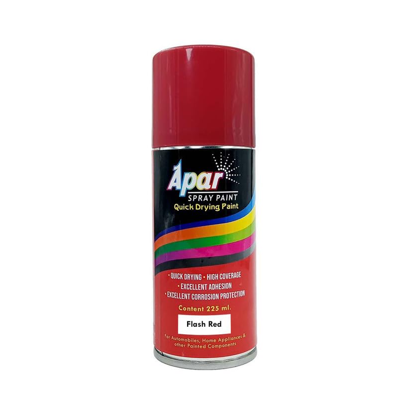APAR Automotive Spray Paint Flash Red (RC Colour Name), Compatible for Volkswagen Polo Cars -225 ml (Pack of1-Pcs) - Image 1