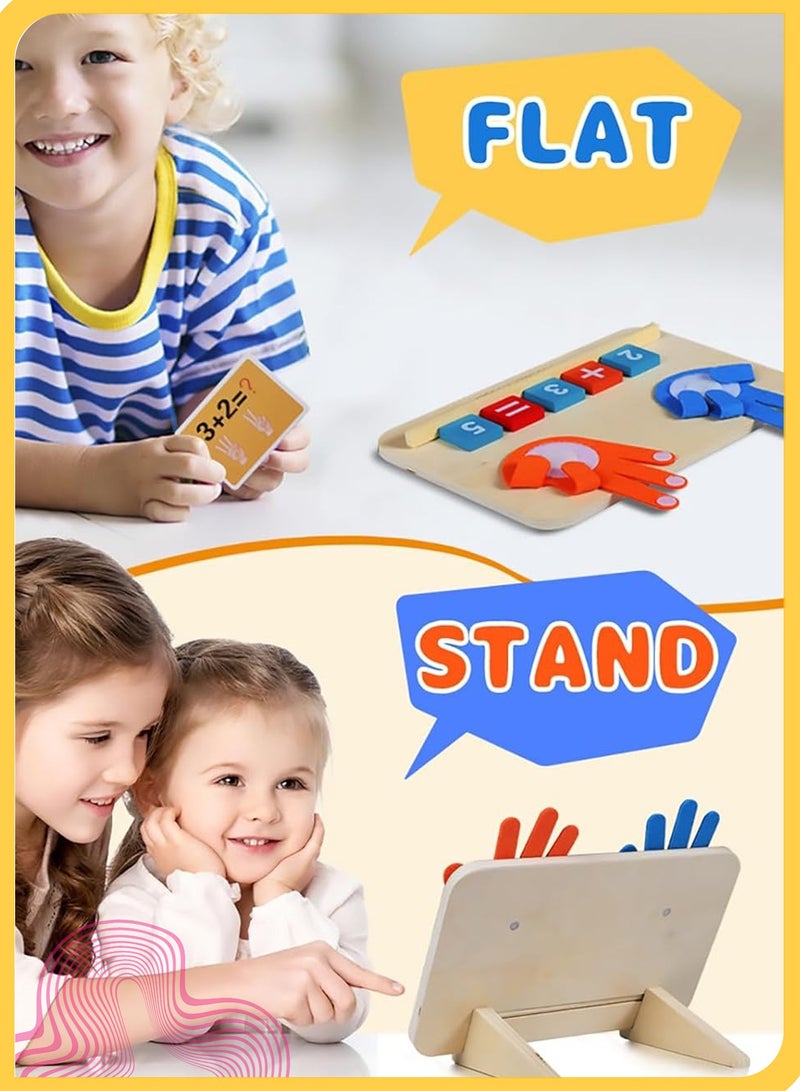 شي آند ليتل لعبة تعليمية رياضيات مونتيسوري للأطفال, لوح عد خشبي مع مكعبات أرقام وبطاقات فلاش وصندوق تخزين, لتعليم الأطفال من عمر 2 إلى 5 سنوات أولاد وبنات - Image 2