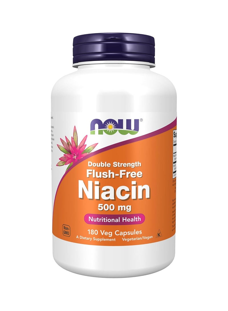 now Double Strength, Flush-Free, 500 Mg 180 Veg Capsules - Image 1