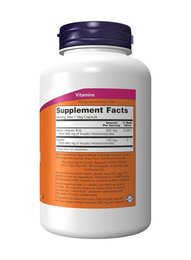 now Double Strength, Flush-Free, 500 Mg 180 Veg Capsules - Image 2