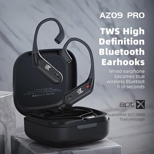 CCA KZ AZ09 PRO Bluetooth 5.2 Module IEM Bluetooth Adapter Waterproof Ear Hook Extra Long Battery Life Cable for ​KZ ZS10 PRO/ZSN Pro X/ZSN PRO/ZEX PRO/AS16 PRO/Zax/DQ6 Polaris/C12/CRA PRO(C pin) - Image 2