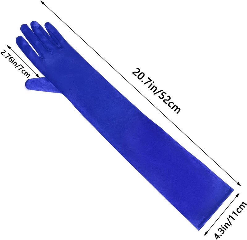Wobe قفازات ساتان طويلة لحفلة الأوبرا بطول 20 بوصة مرنة بحجم الكبار بطول الكوع لحفل الزفاف - Image 2