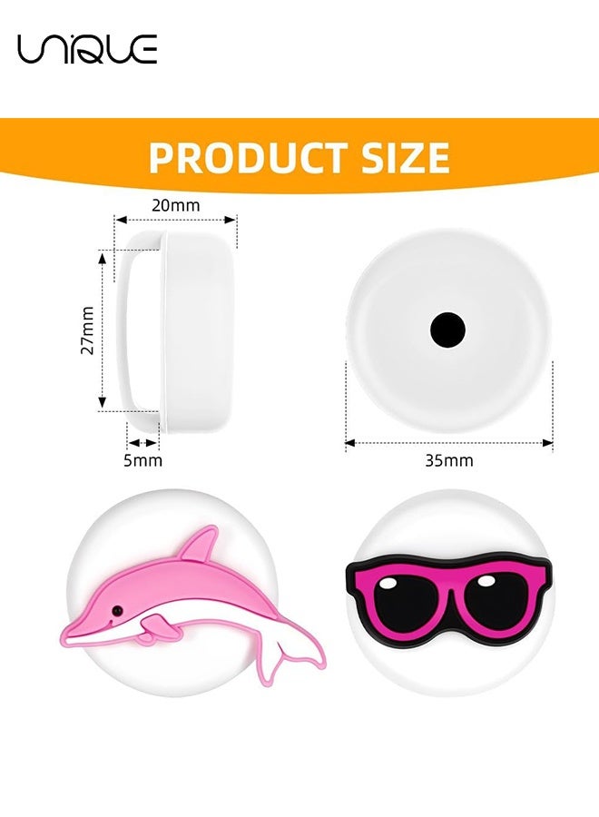 يونيك 4 عبوات حامل هواء للأطفال: حامل هواء للأطفال - مقاوم للماء لطيف الكرتون حامل هواء للأطفال - 4 قطع شخصيات ممتعة قابلة للاستبدال - لحالة مخفية من سيليكون طفل اير تاغ من Apple - Image 2