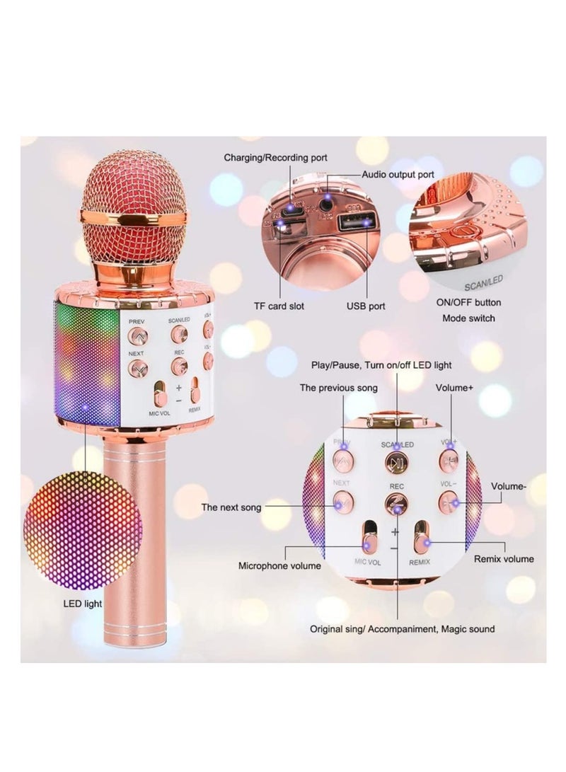 ELTRAZONE 4 in 1 Karaoke Wireless Microphone with LED Lights, Portable Microphone for Kids, Great Gifts Toys for Kids, Girls, Boys and Adults  - Image 5