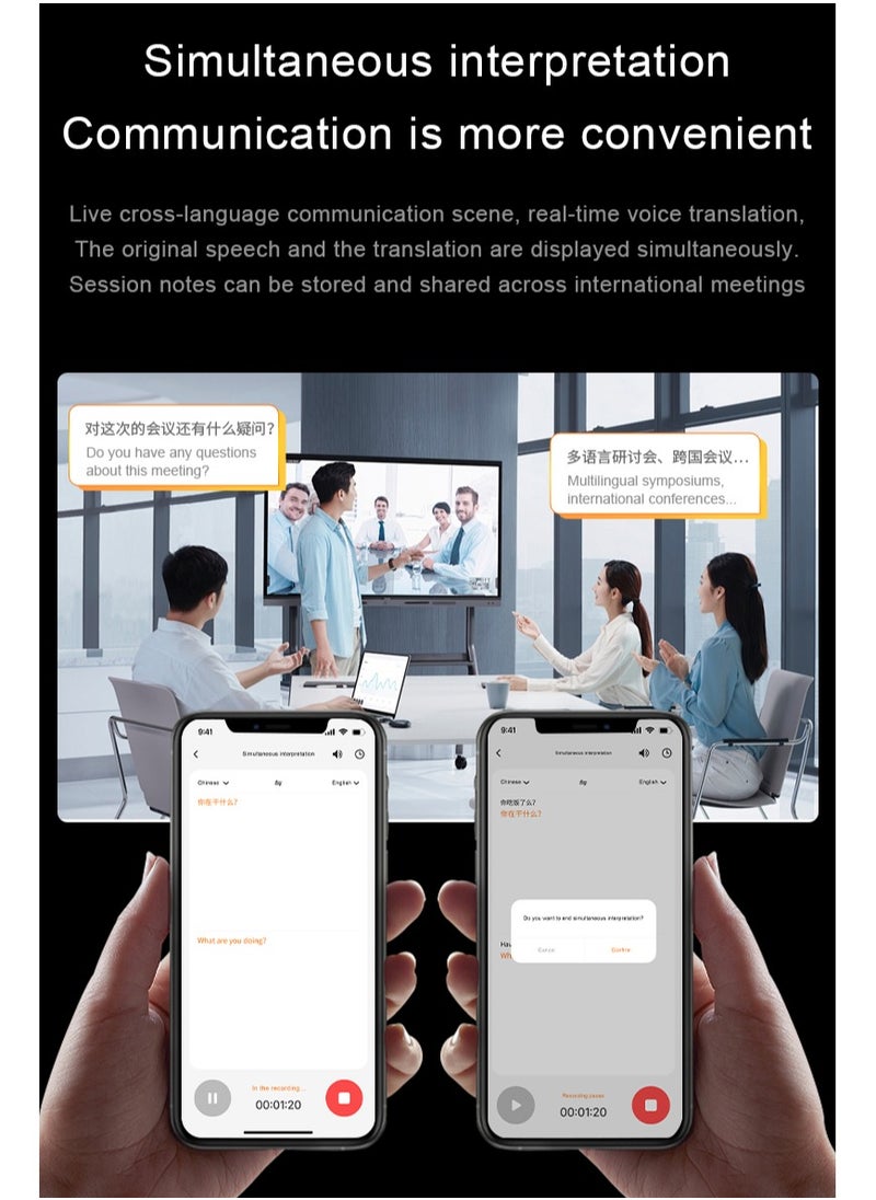 linkship - AI Translator with Magnetic Phone Stand – GPT-Powered Smart Translation Device with 70 Languages, Real-Time Voice & Photo Translation, 32GB Storage, Meeting Transcription, 45-Day Battery Life - Image 1