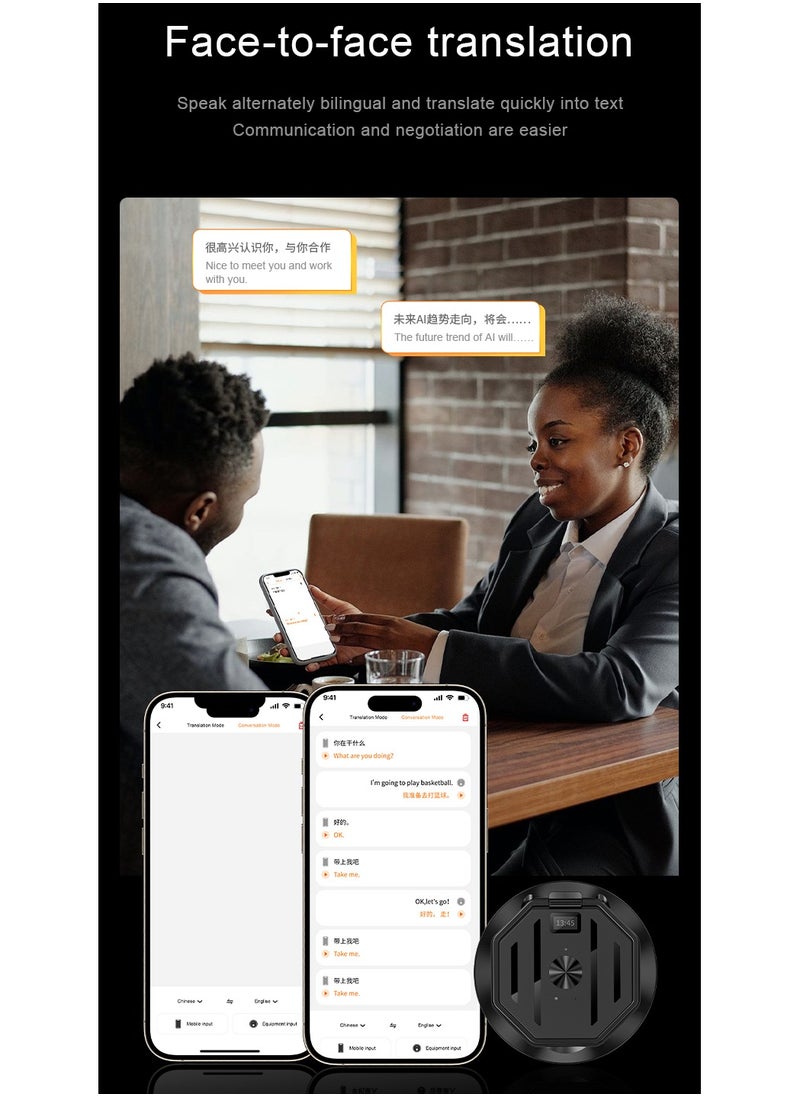 linkship - AI Translator with Magnetic Phone Stand – GPT-Powered Smart Translation Device with 70 Languages, Real-Time Voice & Photo Translation, 32GB Storage, Meeting Transcription, 45-Day Battery Life - Image 1