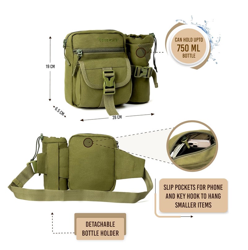 TriPole Waist Pack with Detachable Bottle Holder - Multi-Utility Waist and Sling Bag for Hiking, Cycling, and Backpacking - Image 3
