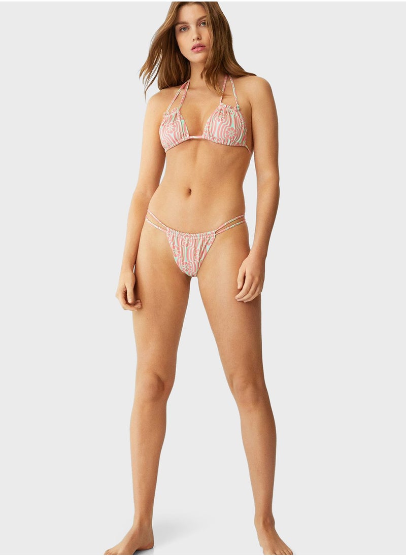 MANGO - Strappy Printed Bikini Bottom - Image 1