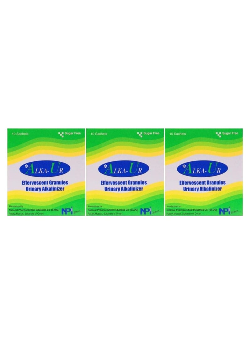 ALKA-UR - 3 قطع حبيبات فوارة لتنقية البول من الشوائب، 10 أكياس - Image 1