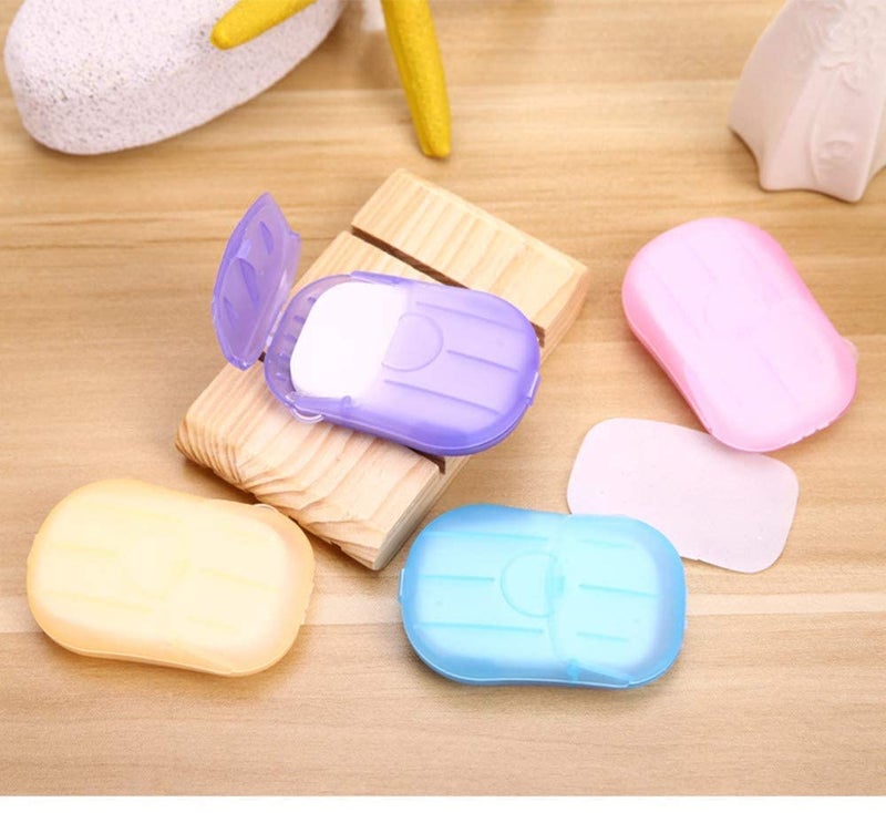 MOGAL LIFE MOGAL LIFE 5 Packet 20 pc Each Packet Soap Paper Washing Hand Bath Clean Scented Slice Outdoor Travel Sheets Disposable Box Soap Portable Mini Paper Soap  - Image 1