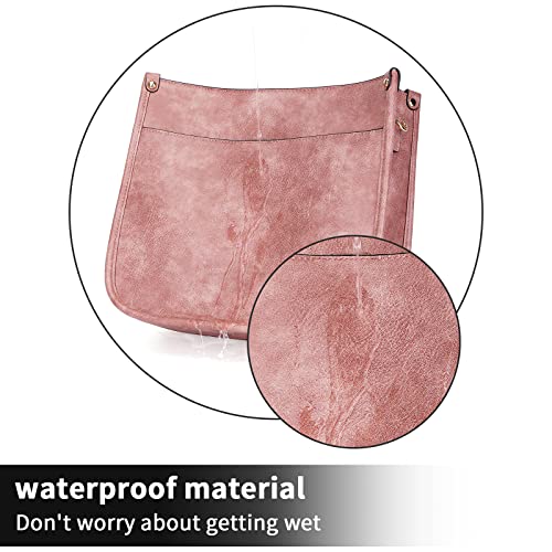 HKCLUF Crossbody Bags for Women Trendy Vegan Leather Hobo Handbags With 2 Adjustable Guitar Strap Crossbody Bucket Shoulder Purse for Women(Pink) - Image 5