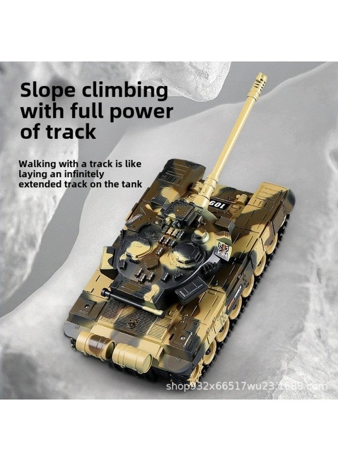 Remote Control Tank Car Crawler 99 Type Children's Charging Electric Off-road Tiger Armored Car Model Boy Toy Car-Color:Gesture Sensing Dual Remote Control 9 Command 2.4G Tiger Tank Brown Green-Battery Rotation-Specifications: Three Pieces Of Rechargeable Battery Remote Control Battery  - Image 4