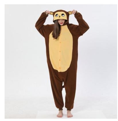 Pokémon Cartoon Onesie Pajamas for Couples brown monkey