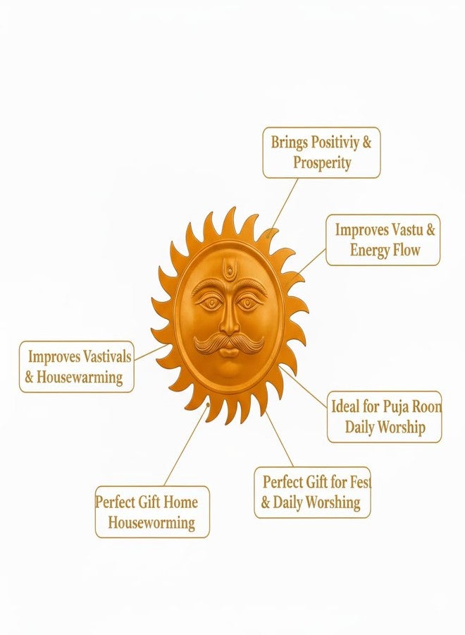 URBAN SELECT Surya Yantra for Home & Office - Copper Coated Sun Yantra for Vastu, Pooja & Positive Energy - Brings Prosperity & Spiritual Growth - 17 cm (1 PC) - Image 3