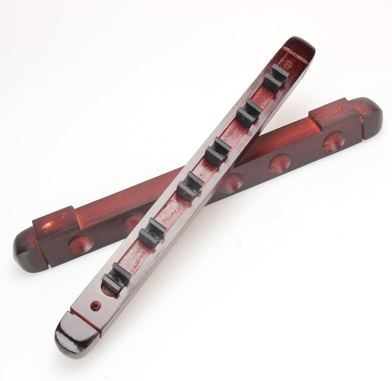 MOOCY Pool Stick Holder, Wall Mounted 6 Cue Billiard Rack - Premium Solid Wood Cue Accessories - Image 3