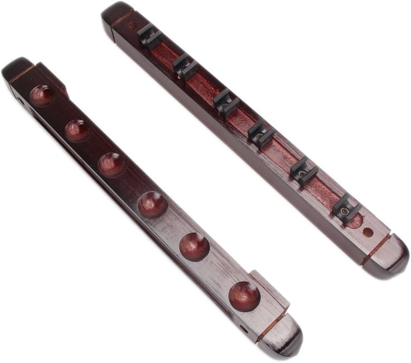 MOOCY Pool Stick Holder, Wall Mounted 6 Cue Billiard Rack - Premium Solid Wood Cue Accessories - Image 1