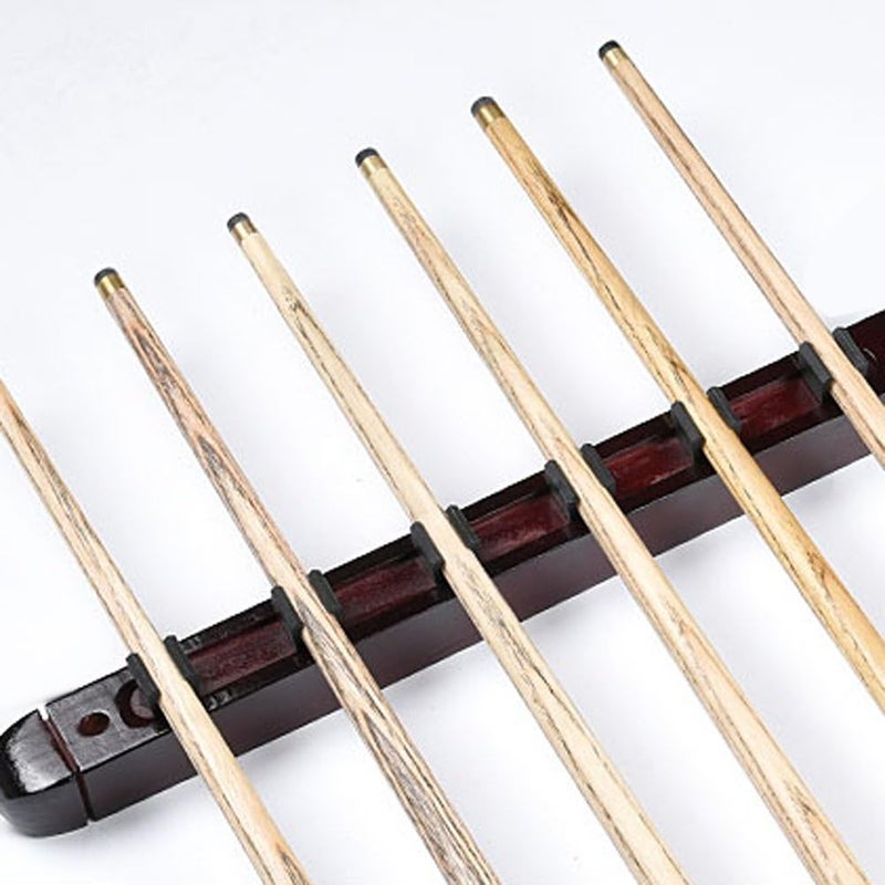 MOOCY Pool Stick Holder, Wall Mounted 6 Cue Billiard Rack - Premium Solid Wood Cue Accessories - Image 2