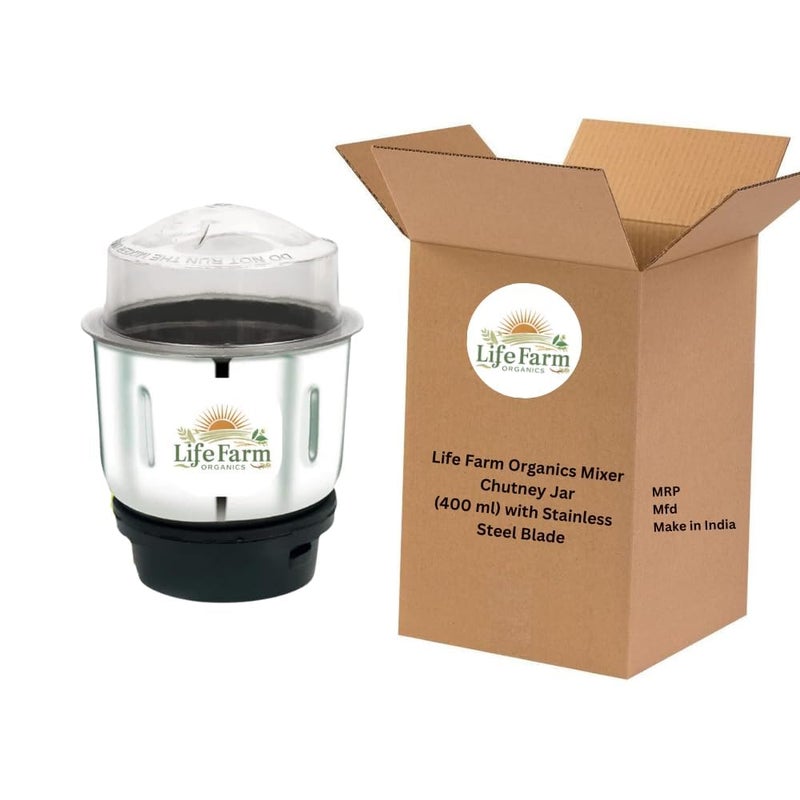 LIFE FARM ORGANICS Mixer Chutney Jar 350ml Compatible with Bajaj Sumeet Sunflame Stainless Steel Durable Ideal for Grinding Chutneys Spices and Sauces  - Image 1