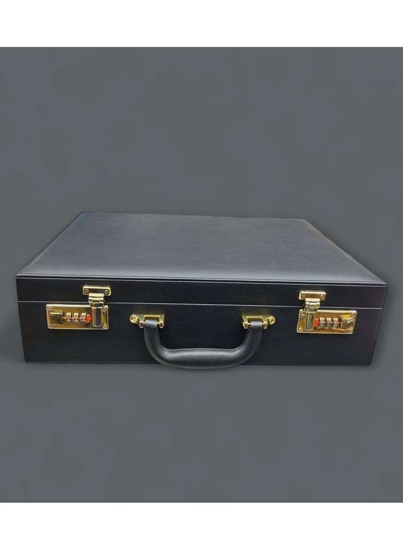 Al Seraj Premium Black Leather Multi-Layer Jewellery Display & Storage Suitcase | Luxury Velvet Interior Organizer Case for Necklace, Bracelet, Ring, Earring & Bangle | Elegant Gift & Travel Jewellery Box - Image 3