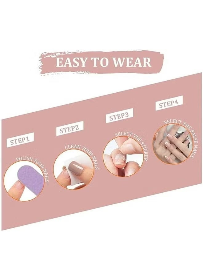 24 قطعة الأظافر الفرنسية وهمية - Image 5