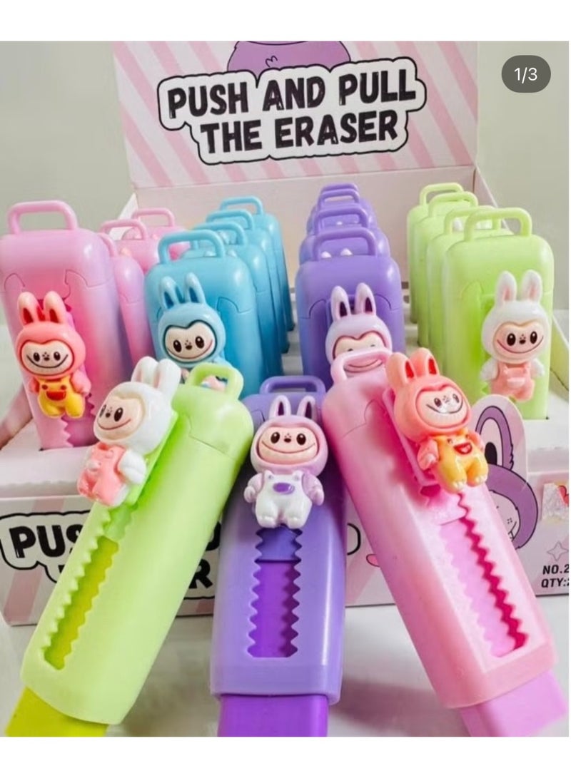 12 Pieces Labubu Retractable Eraser - Image 2