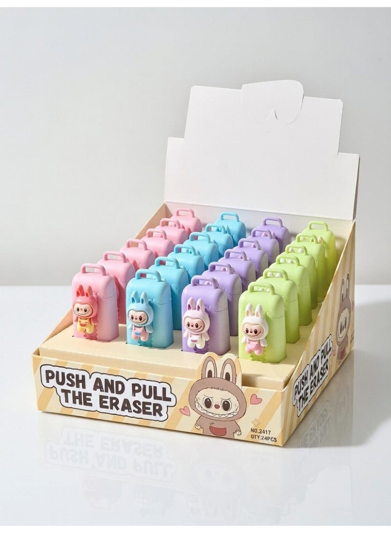 12 Pieces Labubu Retractable Eraser - Image 1