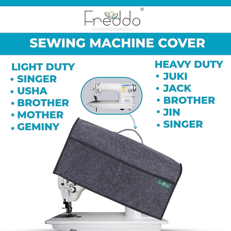 FREDDO غطاء ماكينة الخياطة FREDDO مع جيوب تخزين ماكينة الخياطة سلاي ماكينة متوافق مع معظم ماكينات الخياطة القياسية من سينجر وجوكي وجاك وأوشا وبروذر لون أسود - Image 5