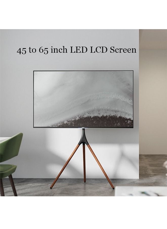 Art Floor TV Stand for 45"-65" TVs Solid Beech Wood Material Modern Design