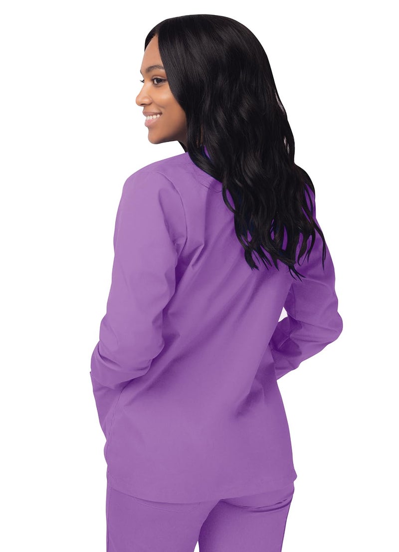 Sivvan Scrubs for Women - Front Snap Warm - Up Jacket - S8306 - Lavender - XS - Image 2