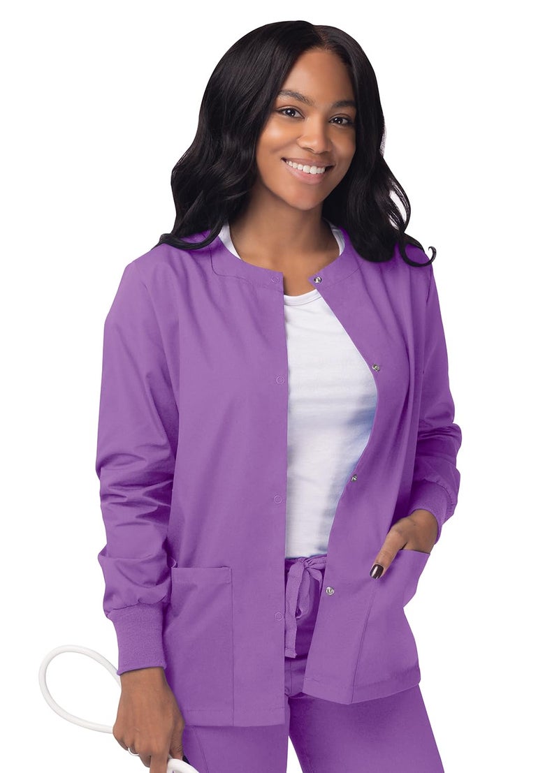 Sivvan Scrubs for Women - Front Snap Warm - Up Jacket - S8306 - Lavender - XS - Image 1