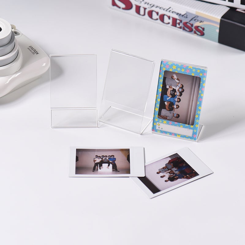 Instax Mini Photo Frame: 3-Pack Transparent Acrylic L-shape Stand - Specially Designed For Instax Mini Instant Photo Paper For Desktop Display & Home Decor - Image 5