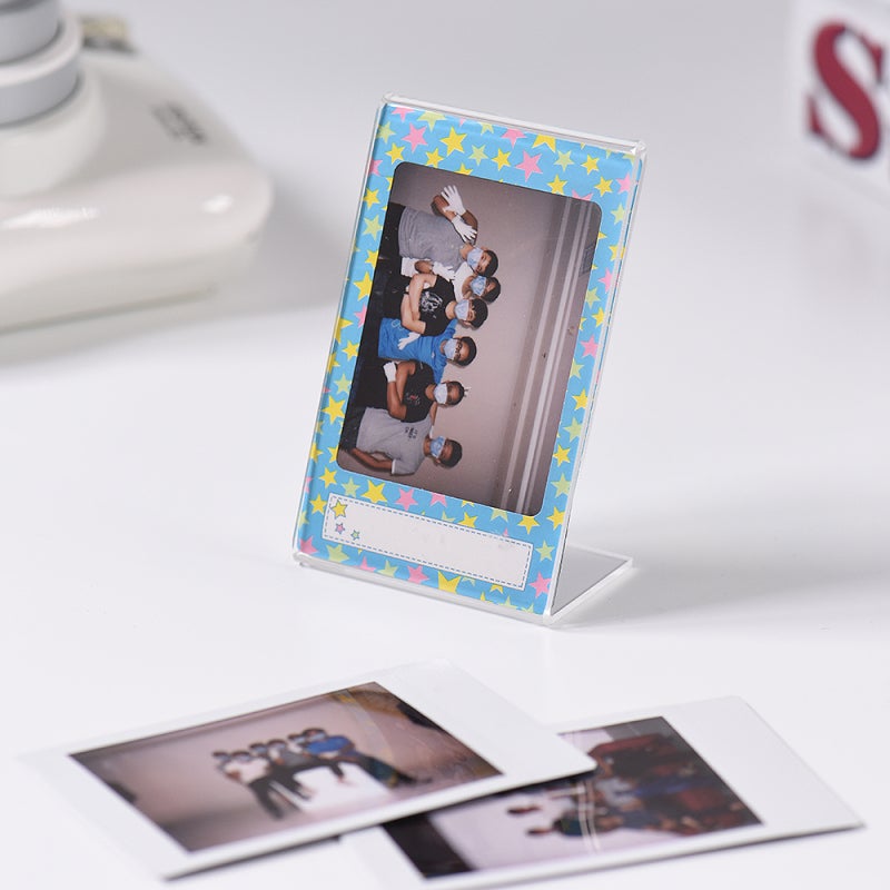 Instax Mini Photo Frame: 3-Pack Transparent Acrylic L-shape Stand - Specially Designed For Instax Mini Instant Photo Paper For Desktop Display & Home Decor - Image 3
