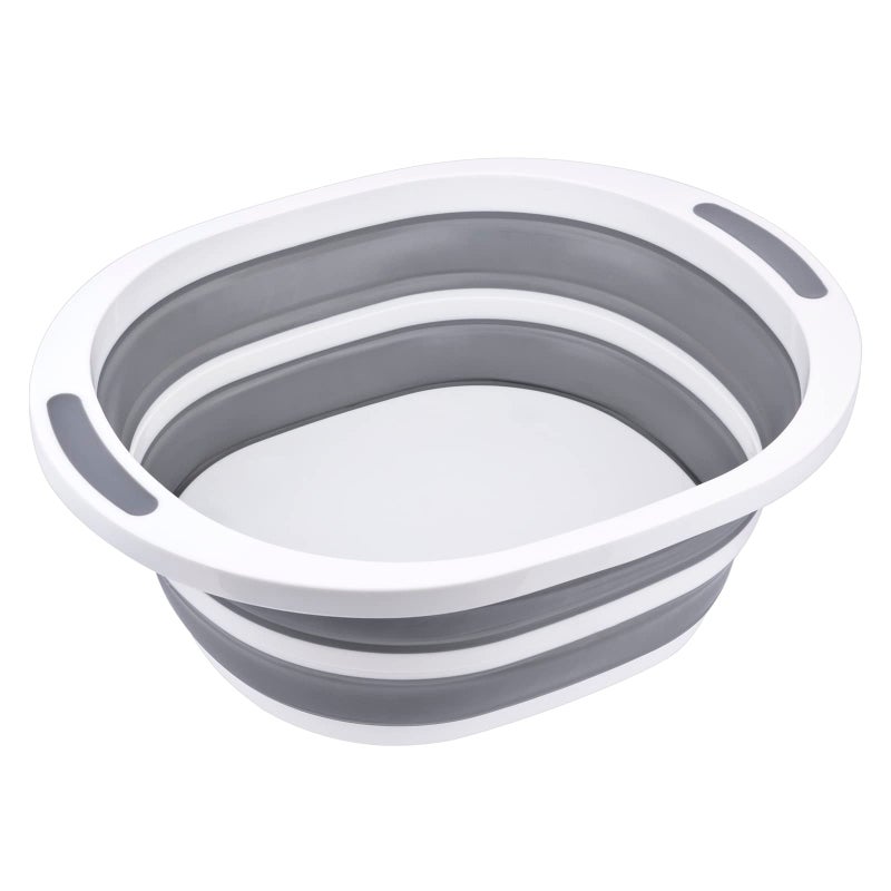 Craftend Collapsible Dishpan 75L Plastic Sink Dish Basin Cutting Board Foldable Food Tub for BBQ Picnic Camping Portable Washing Dishes Basket Space Saving Gray
