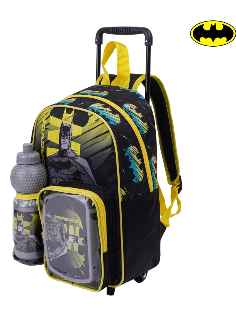 وارنر بروس Warner Bros.  Batman Forever Batman Trolley 3 In 1 Set 13" I Trolley I Water Bottle I Lunch Box