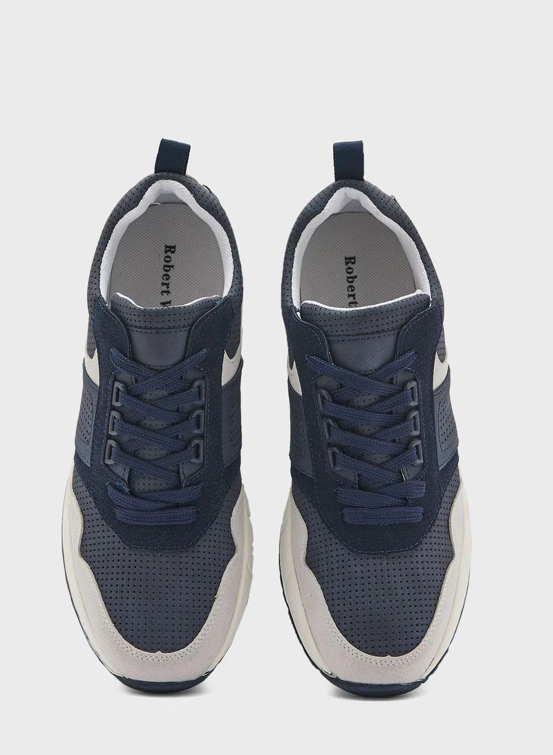 Robert Wood Faux Nubuck And Suede Smart Sneakers