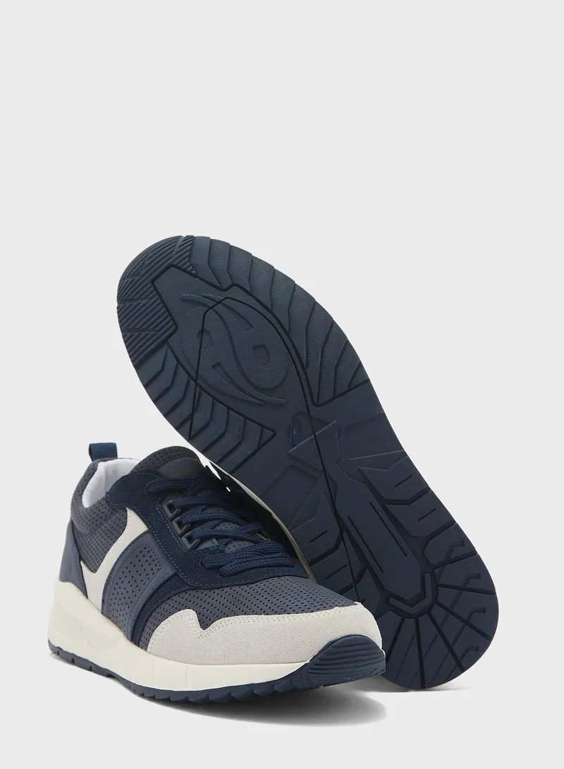 Robert Wood Faux Nubuck And Suede Smart Sneakers