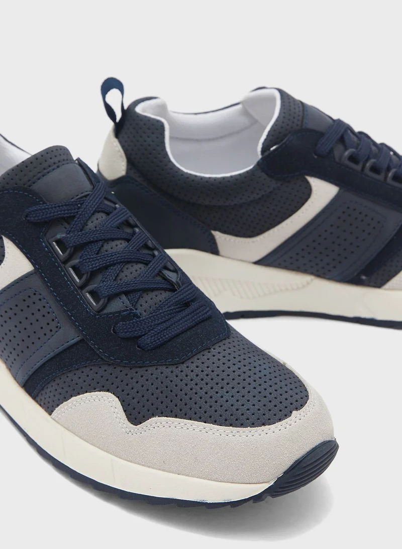 Robert Wood Faux Nubuck And Suede Smart Sneakers