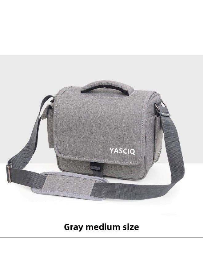 Generic DSLR Camera Bag Double Shoulder Camera Bag Portable Suitable For Canon For sony Professional Multifunctional Micro Single Portable Backpack-Color:light Gray Medium  - Image 1