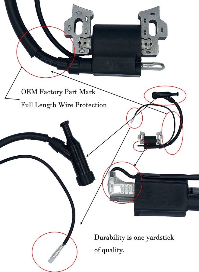 YAMAKATO 196cc 208cc Ignition Coil for Briggs & Stratton 590603 CR950 Champion Generac Duromax Firman Ryobi Predator Honda 159cc 163cc 212cc 224cc Log Splitter Washer Generator OEM Pack of 1 - Image 4