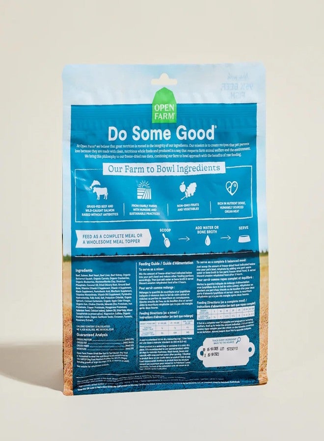 Open Farm أوبن فارم، طعام كلاب مجفف بالتجميد، قطع صغيرة تحتوي على 95% لحم، أعضاء وعظام، منتجات عضوية وأطعمة فائقة، وجبة كاملة أو إضافة لطعام الكلاب المجفف بالتجميد، وصفة سيرف آند تيرف، كيس 13.5 أونصة - Image 4