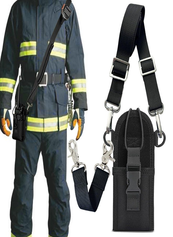 Juecstr Radio Holster for Firefighter Bundle Set, Includes Radio Strap and Moveable Mic Holder, Duty Belt Holder, Anti-Sway Strap for EMS EMT Firefighters Polices - Image 1