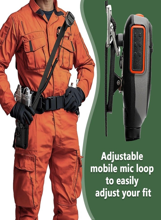 Juecstr Radio Holster for Firefighter Bundle Set, Includes Radio Strap and Moveable Mic Holder, Duty Belt Holder, Anti-Sway Strap for EMS EMT Firefighters Polices - Image 5