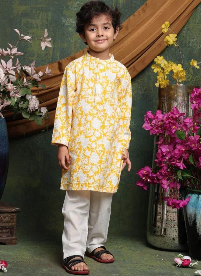 Saka Designs Boys Ethnic Motifs Printed Kurta and Pyjama Set